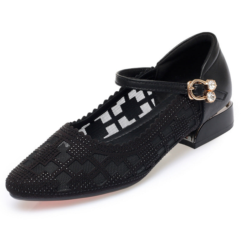 Damen elegante Mary Jane Ballerinas mit modischem Riemen und bequemer Sohle EB