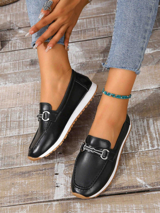 Damen Elegante Mokassins mit modischem Schnallen-Detail EB