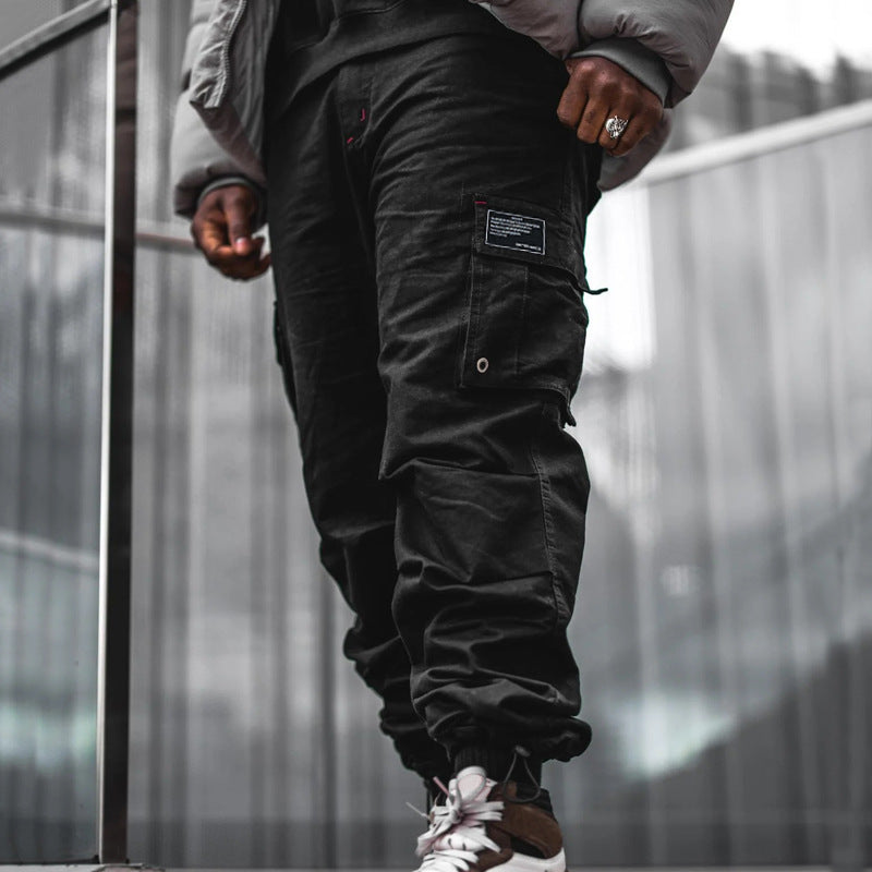 Herren nan urbaner Utility-Jogger mit geknöpften Cargotaschen und verstellbarem Knöchelzug EB