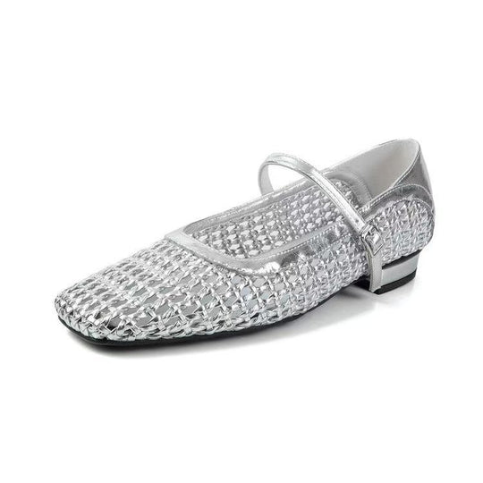 Damen elegante Ballerina-Pantoletten mit modischem Flecht-Design EB