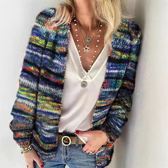Damen Bunte Strickjacke mit modernem Design EB