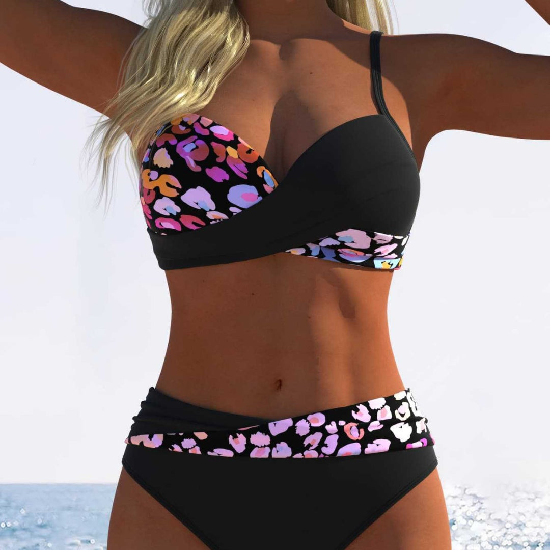 Damen Bikini mit gepolstertem Oberteil und hohem Taillenschnitt EB
