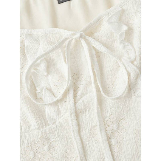 Damen Minikleid mit floralem Design und romantischen Rüschen EB