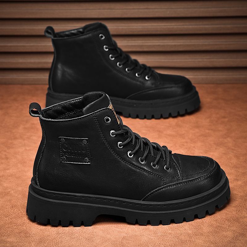 Damen Robuste Lederstiefeletten mit rutschfester Profilsohle und Warmfutter EB