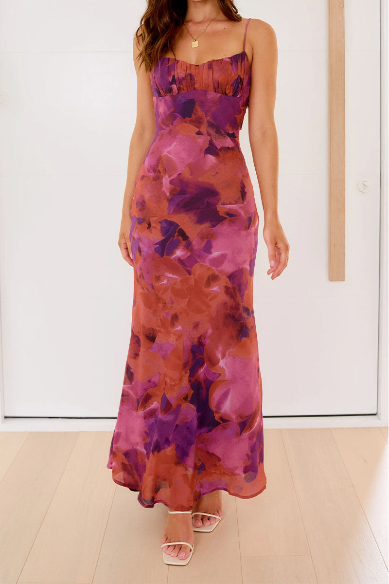 Damen Elegantes Maxikleid mit sanften Farbverlauf und filigranen Spaghettiträgern EB