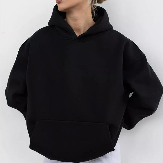 Damen Kuscheliger Oversized Hoodie mit Kängurutasche EB