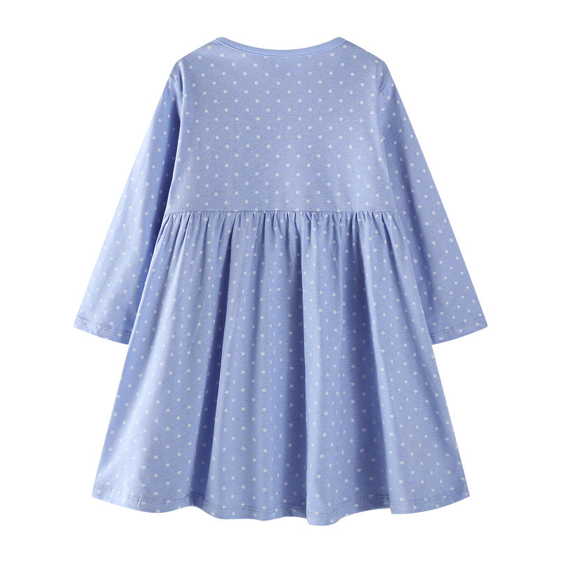 Mädchen Baumwollkleid mit niedlichem Hasenmotiv EB