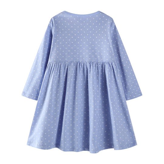 Mädchen Baumwollkleid mit niedlichem Hasenmotiv EB