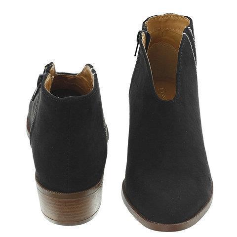 Damen elegante Stiefeletten mit seitlichem Reißverschluss und modischem Schnitt EB