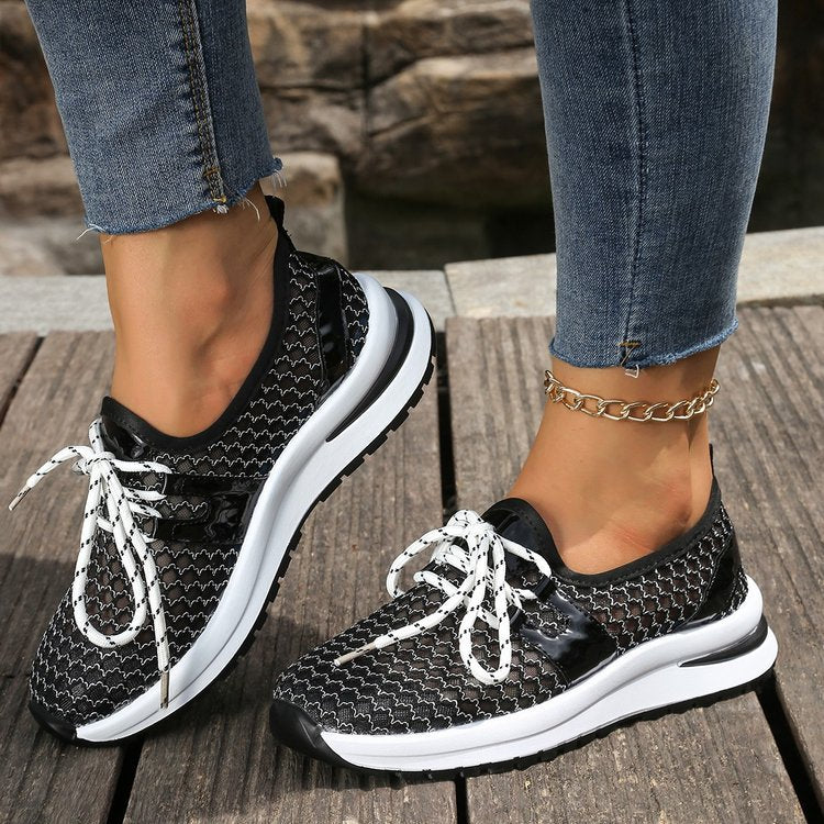 Damen Atmungsaktive Sneaker mit flexibler Netzstruktur und rutschfester Profilsohle EB