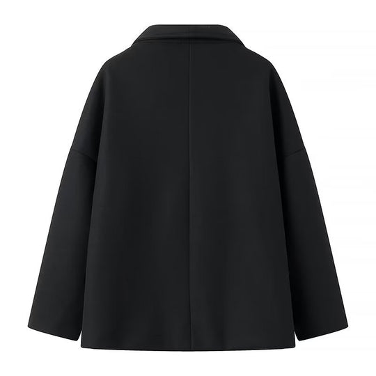 Damen Modische Oversized Jacke mit doppelter Knopfreihe und weichem Innenfutter EB