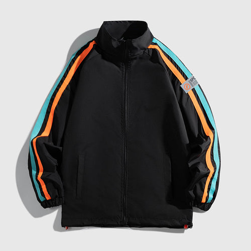 Damen Sportliche Windjacke mit stylischen Kontraststreifen EB