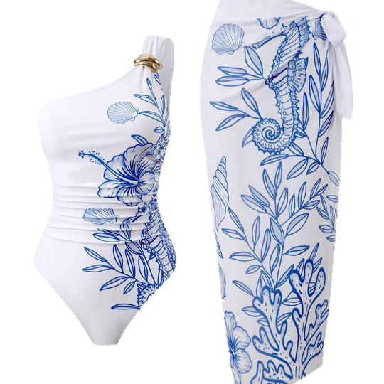 Damen Einteiler Badeanzug mit luxuriösem floralem Design EB