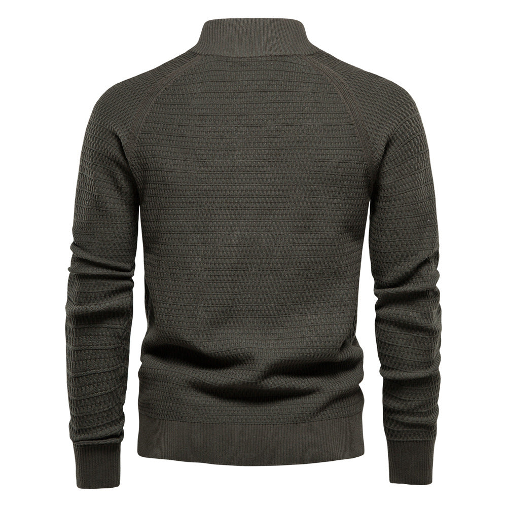 Herren Strickjacke mit modernem Zipper und stilvollen Knopfdetails EB