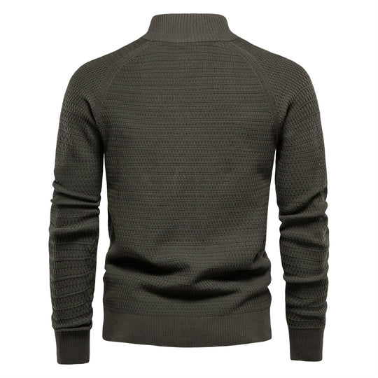 Herren Strickjacke mit modernem Zipper und stilvollen Knopfdetails EB