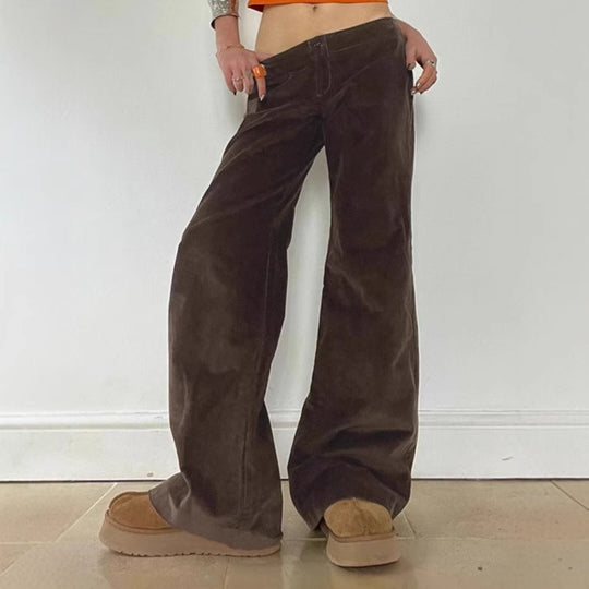 Damen Flared Hose aus weichem Stoff mit hohem Bund EB