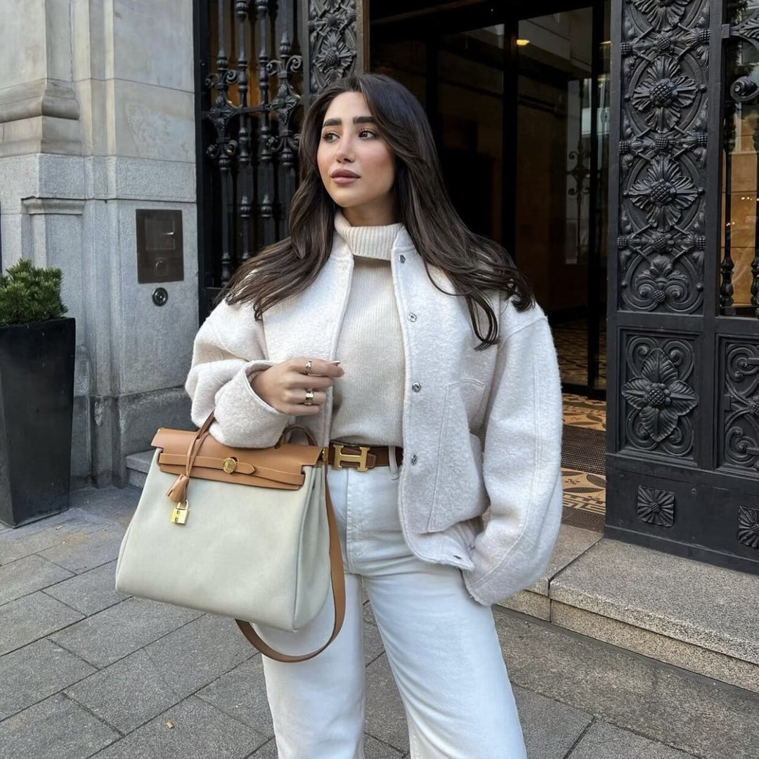 Damen Übergangsjacke mit modernem Stoffmix und praktischen Taschen EB