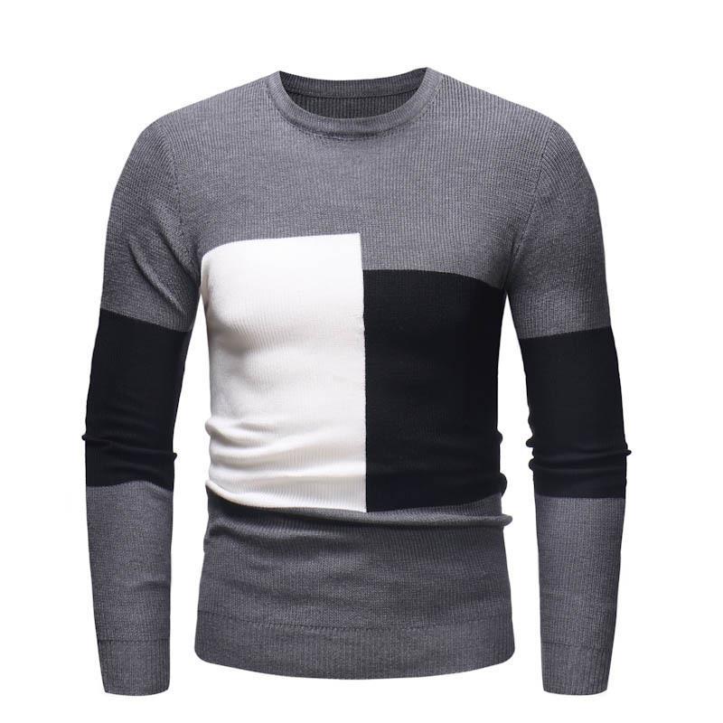 Herren Designer Pullover mit modernem Blockmuster EB