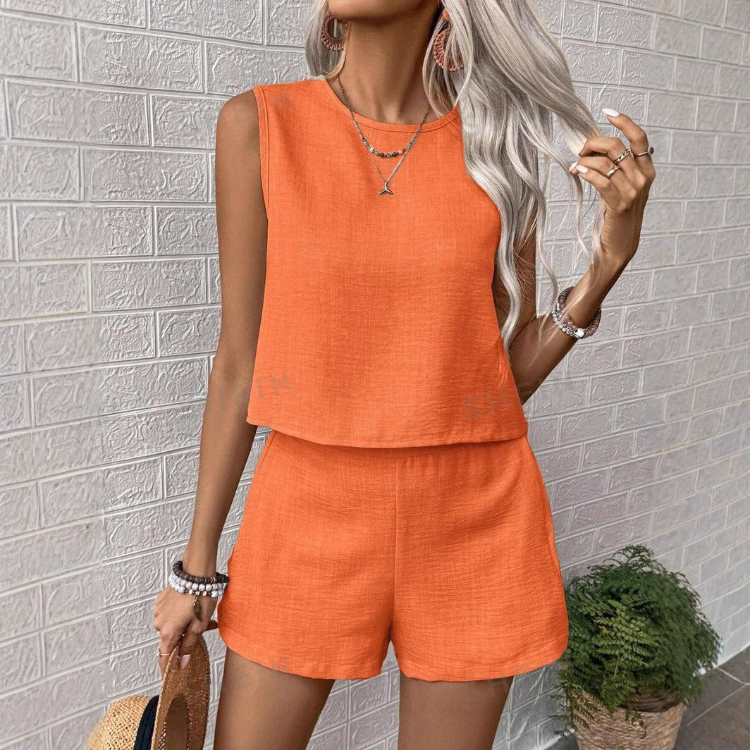 Damen lässiges Sommerliches Twinset aus leichtem Material EB
