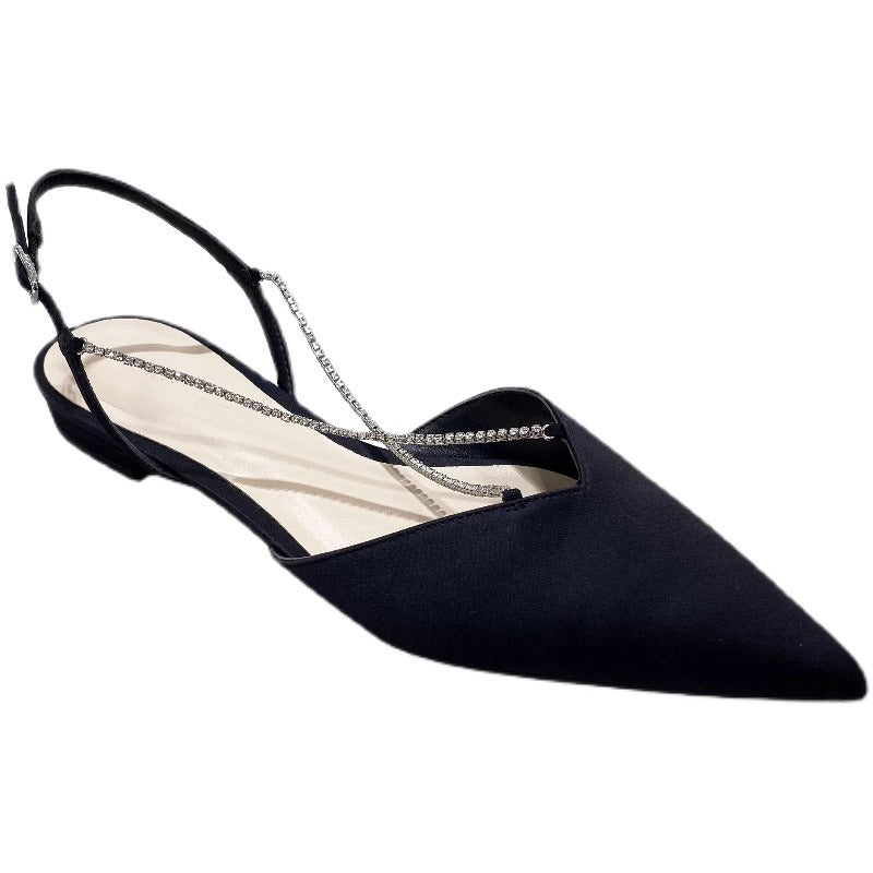 Damen Sling-Pumps mit modischem Kettenriemen und eleganter Spitze EB