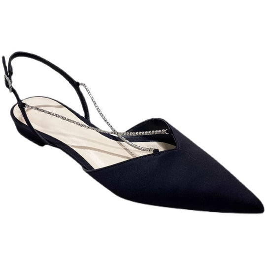 Damen Sling-Pumps mit modischem Kettenriemen und eleganter Spitze EB