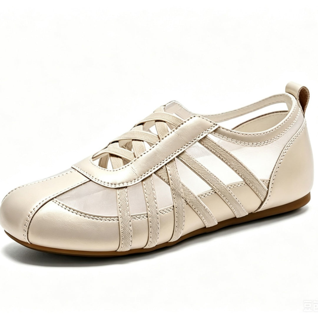 Damen Slip-On Ballerinas mit flexiblem Riemchendesign EB