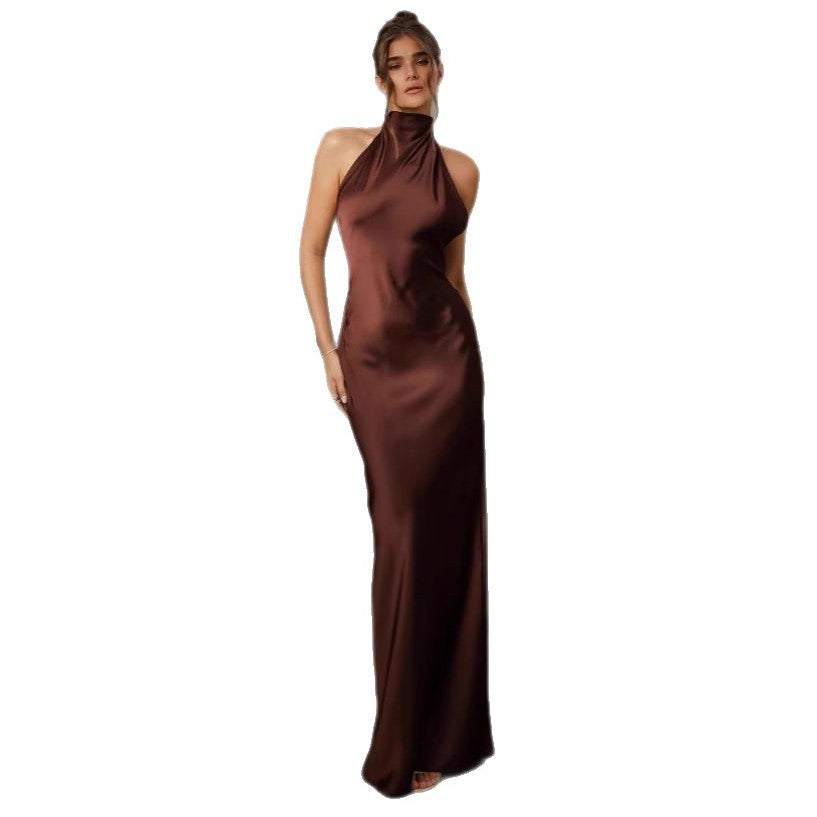 Damen Abendkleid mit elegantem Rückenausschnitt und fließendem Stoff EB