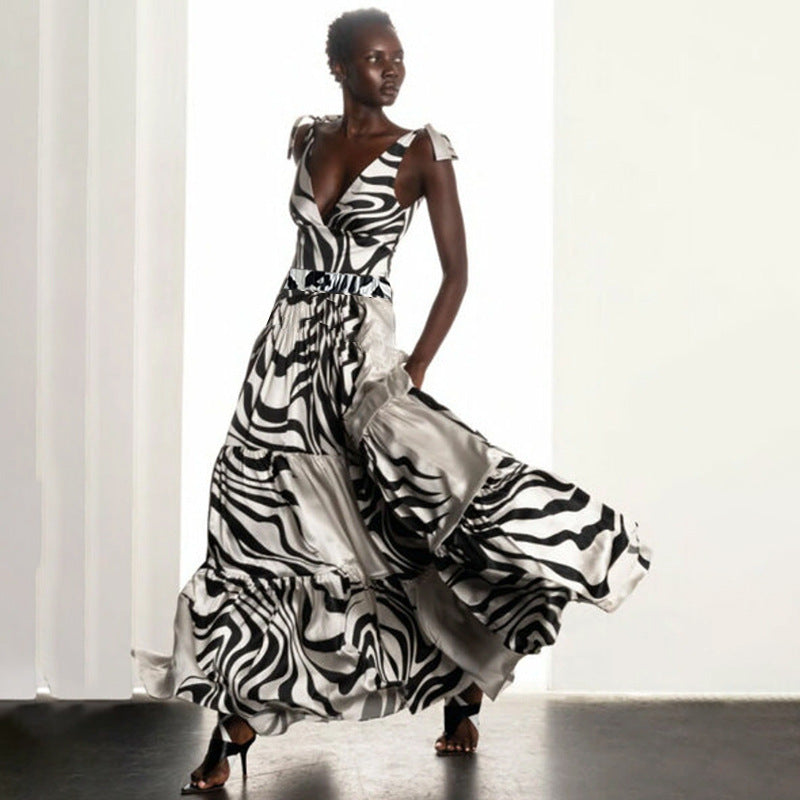 Damen Einteiler Badeanzug mit stilvollem Zebra-Design EB