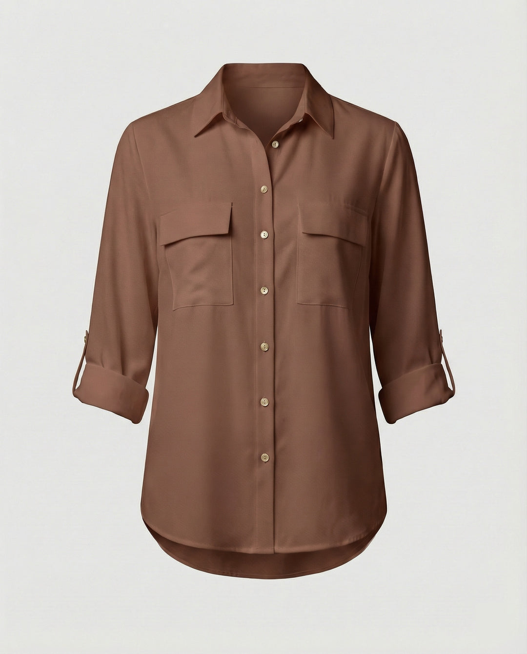 Damen Bluse mit Taschen und klassischem Schnitt
