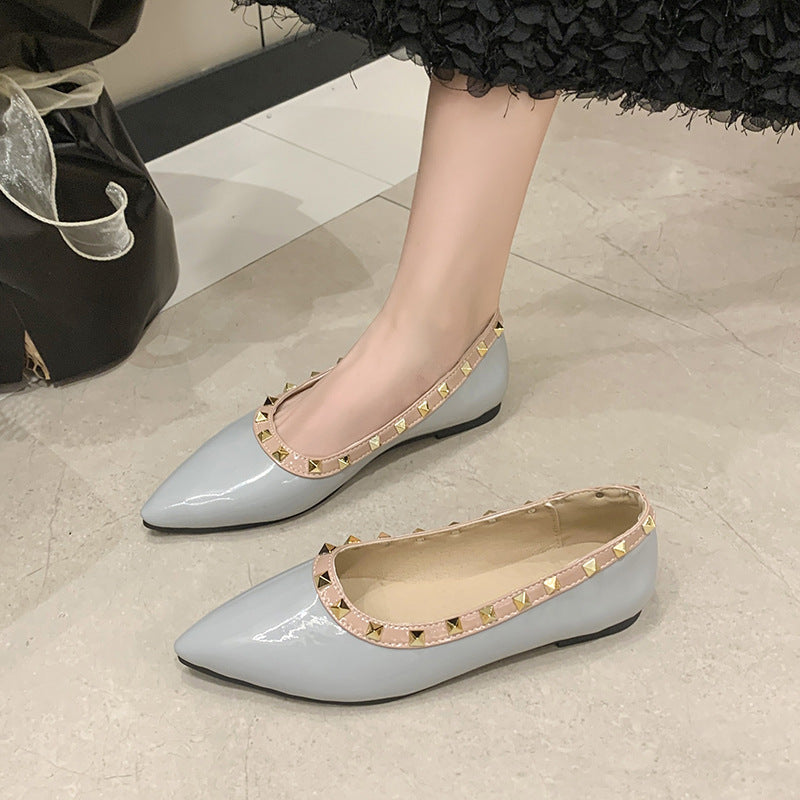 Damen spitze Ballerina Schuhe mit Nieten-Details EB