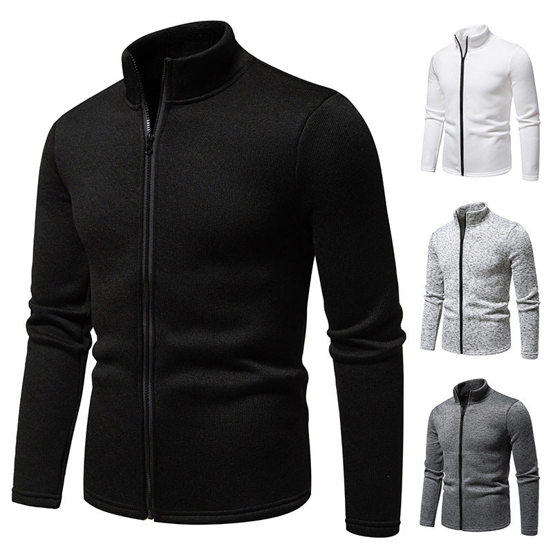 Herren Fleecejacke mit Stehkragen und durchgehendem Reißverschluss EB