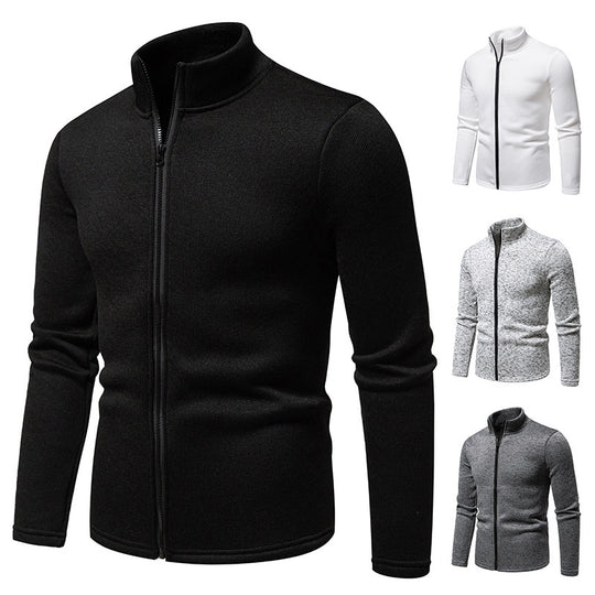 Herren Fleecejacke mit Stehkragen und durchgehendem Reißverschluss EB