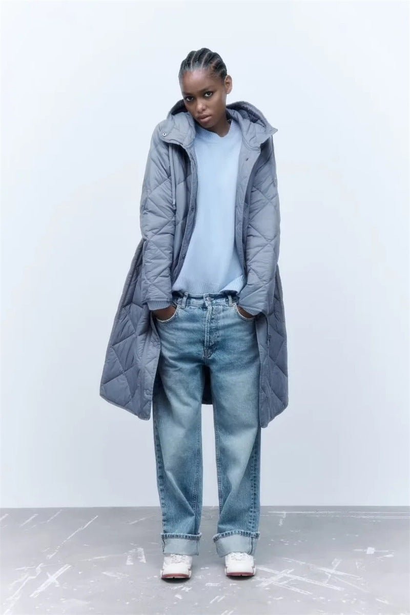 Damen gesteppte Übergangsjacke mit Kapuze und praktischen Taschen EB 1759483144