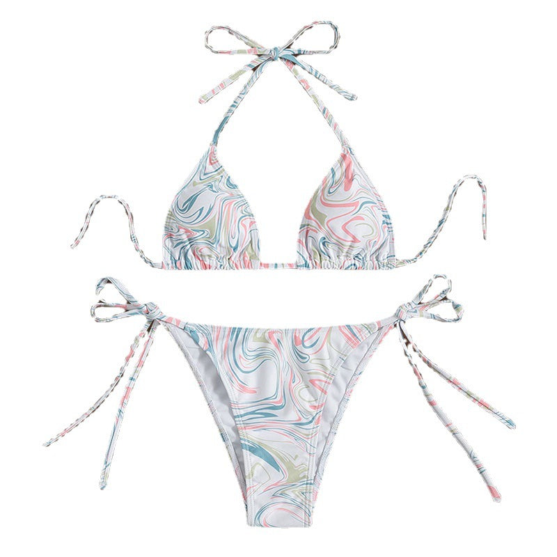 Damen Triangel-Bikini mit verspieltem Bindeband EB