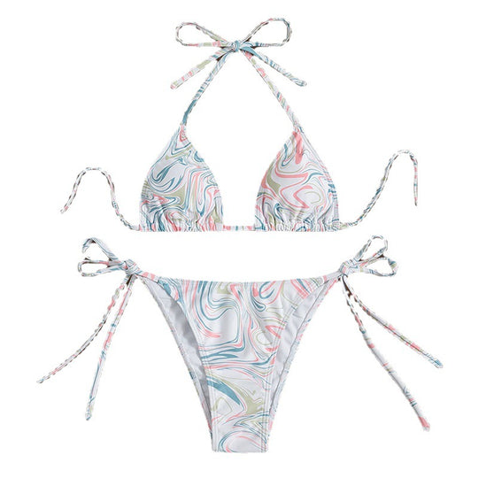 Damen Triangel-Bikini mit verspieltem Bindeband EB