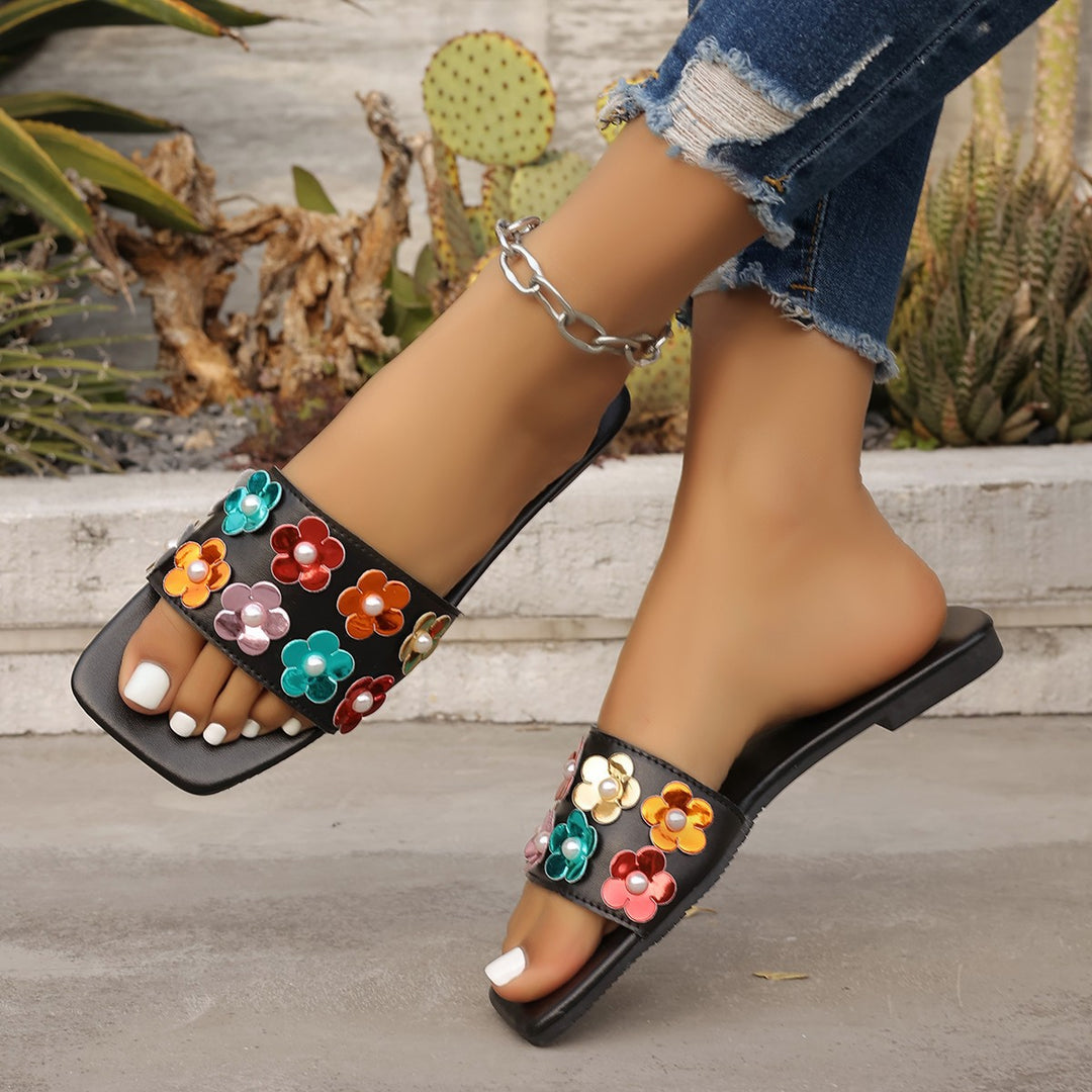 Damen modische Badeschuhe mit Raffung und animalischem Muster EB