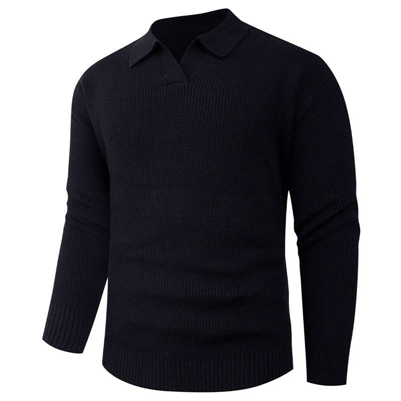 Herren eleganter Strickpullover mit modernem V-Ausschnitt und strukturiertem Design EB