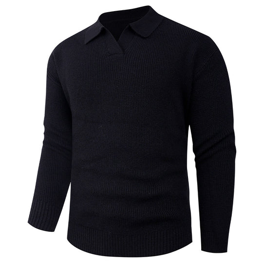 Herren eleganter Strickpullover mit modernem V-Ausschnitt und strukturiertem Design EB