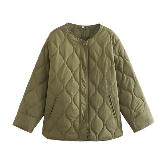 Damen gesteppte Übergangsjacke mit modernen Taschen und feinem Design EB