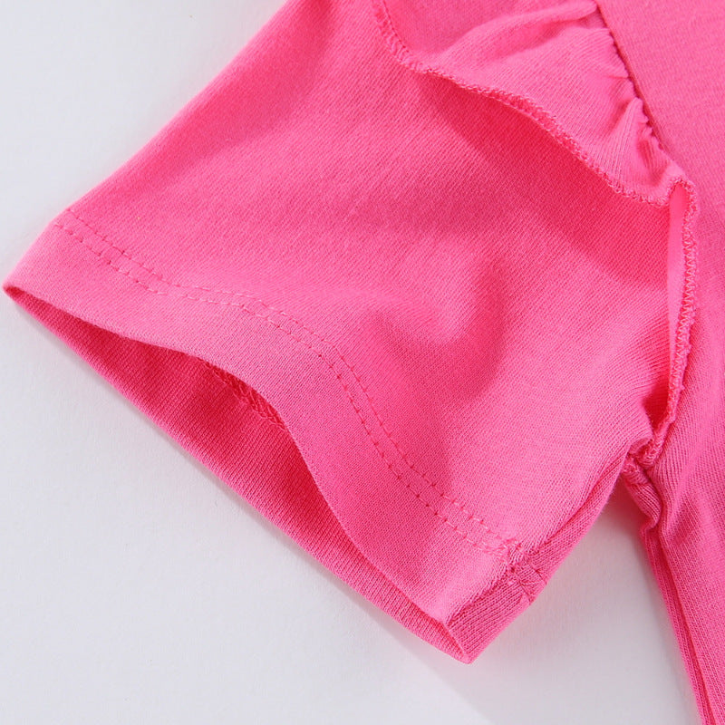 Mädchen T-Shirt mit kreativen Rüschendetails und bezauberndem Einhorn-Motiv EB