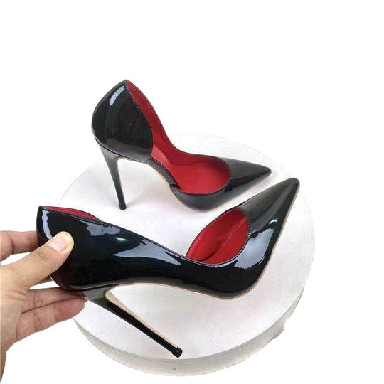 Damen spitze Stiletto Pumps mit glänzender Oberfläche EB