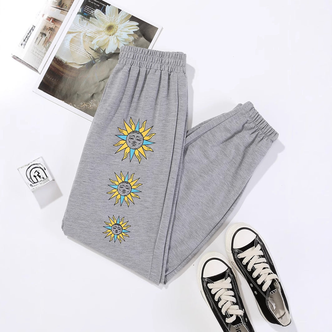 Damen Freizeithose mit buntem Grafikdesign EB