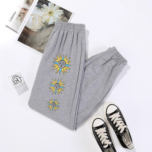 Damen Freizeithose mit buntem Grafikdesign EB