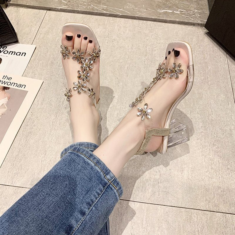 Damen Blumendekorierte Sandalen EB