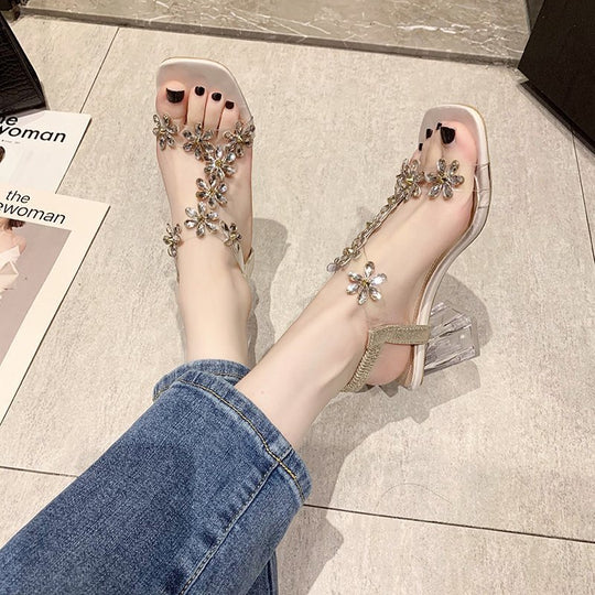 Damen Blumendekorierte Sandalen EB