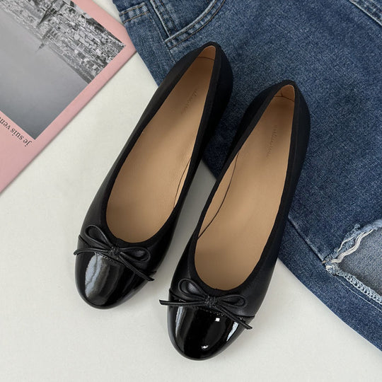 Damen Ballerinas mit zeitlosem Design und eleganter Schleifenapplikation EB