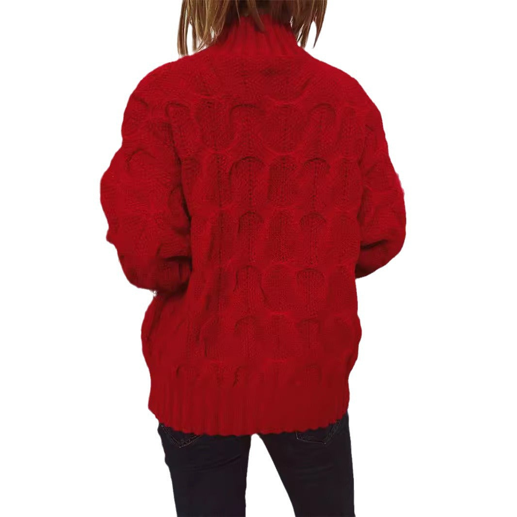 Damen Winter-Pullover mit festlichem Motiv und strukturierter Strickart EB
