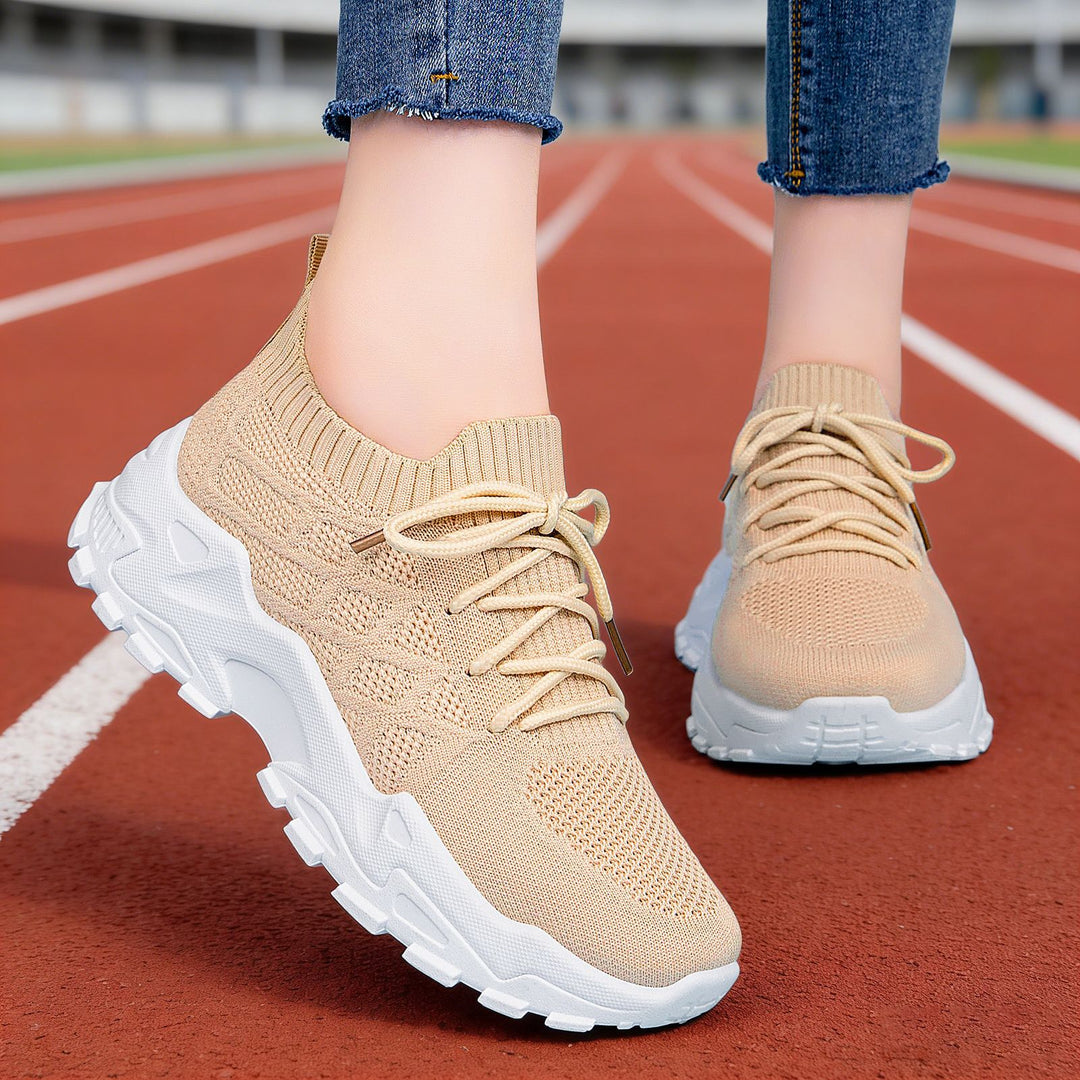 Damen Luftige High-Performance Laufschuhe mit elastischem Strickdesign EB