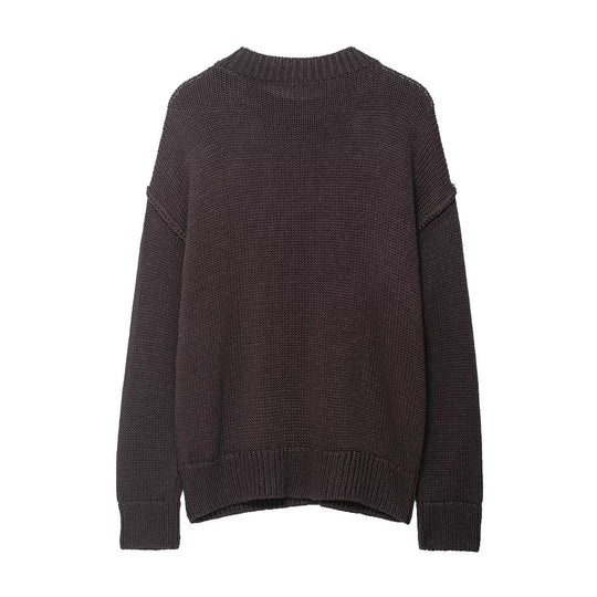 Damen lässiger Pullover mit Oversized-Schnitt und strukturiertem Muster EB