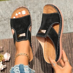 Damen Modische Slipper mit elegantem Riemendetail EB